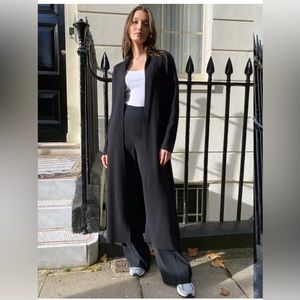 Aritzia Kirby sweater. Merino wool black duster cardigan with tie. size 2XS.